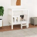 Hundebett Wei&szlig; 65,5x50,5x70 Cm Massivholz Kiefer Vidaxl