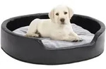 Hundebett Schwarz-grau 79x70x19 Cm Pl&uuml;sch Und Kunstleder Vidaxl
