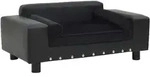Hundesofa Schwarz 81x43x31 Cm Pl&uuml;sch Und Kunstleder - Vidaxl