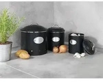 Wenko Aufbewahrungsdose Nero Set, 3-teilig, Vorratsdosen Aus Lackiertem Metall,
