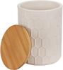 Aufbewahrungsdose Maya 1,3 l, fsc, Vorratsdose aus Keramik mit Bambus-Deckel, Weiß,