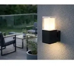 Led Au&szlig;enwandleuchte Eckig Aluminium Schwarz Up Light, 20x14cm