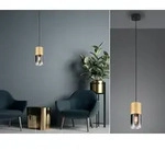 Trio - Pendelleuchte Robin 1-flammig Messing Matt Mit Rauchglas Schirm, &Oslash; 10cm