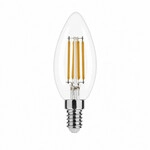 Led-gl&uuml;hlampe Glas Klar Flamme E14, 4w, Kaltwei&szlig;.