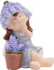 Dekofigur Mädchen Keramik 14,5 cm weiß lila Dekofigur - Trendline
