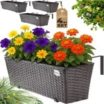 Casaria&reg; Blumenkasten 4er Set 11 Liter Montagehalterung Indoor Outdoor