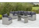 Lanzarote Eckset Eckbank Tisch 145x70cm Sessel Stahl/kunst