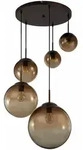 Design Decken Pendel Leuchte Glas Kugeln Amber Wohn Zimmer H&auml;nge Lampe Brau Globo