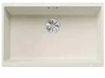 Subline 700 - Silgranitsp&uuml;le, 73x46 Cm, Mit Schienen, Infino, Soft Wei&szlig; 527173 -