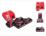 Milwaukee - M18 Nrg-304 Akku Starter Set High Output 4x 18 V 3,0 Ah / 3000 Mah Li-ion