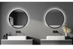 Talos Black Hole Light Spiegel - Rund, 80 Cm - Runder Wandspiegel In Matt Schwarz -