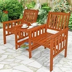 Casaria&reg; Gartenbank Holz Wetterfest Tisch Ablage 320kg Belastbar Garten Balkon