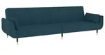 Schlafsofa 2-sitzer Mit 2 Kissen Blau Samt Vidaxl