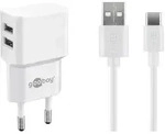 Goobay - Usb-cTM-dual-ladeset (12 W), Netzteil Mit 2x Usb-anschl&uuml;ssen,