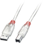 Lindy Usb-kabel Usb 2.0 Usb-a Stecker, Usb-b Stecker 0.50 M Transparent 41751