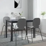 Esstisch Schwarz 114x71x75 Cm Gummiholz Massiv - Vidaxl
