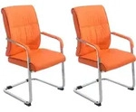 2er Set Freischwinger Xxl Anubis Kunstleder Orange