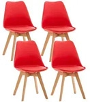 4er Set Esszimmerst&uuml;hle Linares Rot Kunststoff