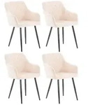 Clp - 4er Set Esszimmerstuhl Shila Beige Samt
