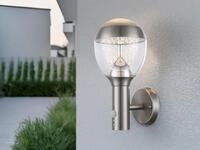 11,5 Watt Led Au&szlig;en Wand Leuchte Bewegungsmelder Edelstahl Klar Garten Globo 34250s