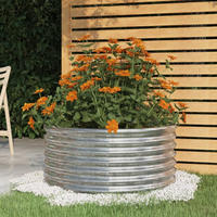 Pflanzk&uuml;bel Pulverbeschichteter Stahl 80x80x36 Cm Silber Vidaxl