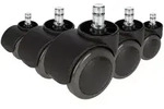 5x Hartbodenrollen Rolo 11mm / 50mm B&uuml;ro-stuhl-rollen No-noise (5er Pack) Hjh...