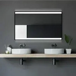 Talos - Black Shine Badspiegel 120 X 70 Cm - Badezimmerspiegel Mit Led Beleuchtung In