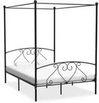 Himmelbett-gestell Schwarz Metall 160 X 200 Cm Vidaxl