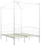 Himmelbett-gestell Wei&szlig; Metall 120 X 200 Cm Vidaxl