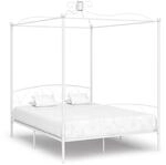 Himmelbett-gestell Wei&szlig; Metall 180 X 200 Cm Vidaxl