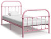 Bettgestell,Schlafzimmerbett Rosa Metall 100 × 200 cm vidaXL