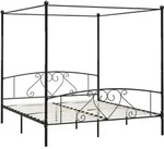 Himmelbett-gestell Schwarz Metall 180 X 200 Cm Vidaxl