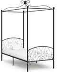 Himmelbett-gestell Schwarz Metall 100 X 200 Cm Vidaxl