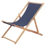 Strandstuhl Klappbar Stoff Und Massivholz Blau Vidaxl