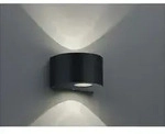 Led Au&szlig;enwandleuchte Rosario Up And Down Light Rund In Schwarz