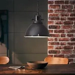 Lampe Jesper Pendelleuchte 38cm Glas Schwarz 1x A60, E27, 60w, Geeignet F&uuml;r