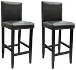 Barhocker 2 Stk. Schwarz Kunstleder Vidaxl