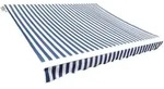 Markisenbespannung Canvas Blau & Wei&szlig; 4x3 M (ohne Rahmen) Vidaxl