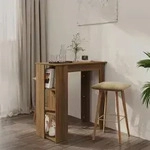 Bartisch Mit Regal Braun Eiche 102x50x103,5 Cm Holzwerkstoff Vidaxl