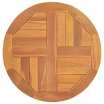Tischplatte Massivholz Teak Rund 2,5 Cm 50 Cm Vidaxl