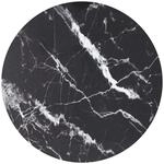 Tischplatte Schwarz &Oslash;80x1 Cm Hartglas In Marmoroptik Vidaxl