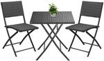 Polyrattan Balkonm&ouml;bel 3 Tlg. Klappbar Platzsparend 2 Personen Wetterfest Balkon