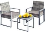 Casaria&reg; Gartenm&ouml;bel Polyrattan Set Wetterfest 2 St&uuml;hle Tisch Auflagen 160kg