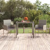 Gartentisch,Terrassentisch mit Glasplatte Grau 90x90x75 cm Poly Rattan vidaXL