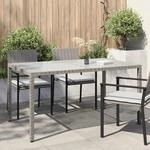 Gartentisch 150x90x75 Cm Hartglas Und Poly Rattan Grau - Vidaxl