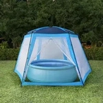 Poolzelt Gewebe 590x520x250 Cm Blau