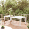 Gartentisch,Terrassentisch Weiß 190x90x75 cm Hartglas und Poly Rattan vidaXL