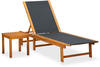 Sonnenliege,Liegestuhl mit Tisch Akazie Massivholz und Textilene vidaXL
