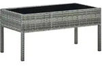 Gartentisch Grau 75x40x37 Cm Poly Rattan - Vidaxl