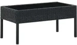 Gartentisch Schwarz 75x40x37 Cm Poly Rattan Vidaxl